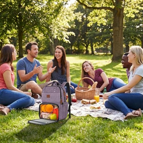 MATEIN Laptop Backpack with Lunch Box, Insulated Women Backpacks with Cooler Compartment, Fits 15.6 inch Laptop Water Resistent Tote Food Bag for College Beach Camping Picnics Hiking - color: Purple, size: 15.6 Inch