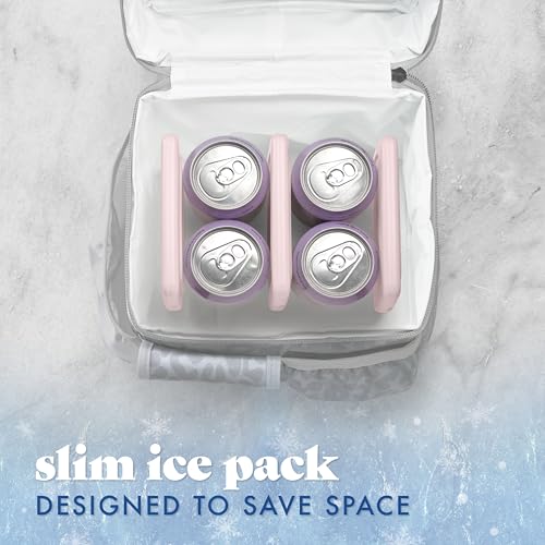 Cool Coolers by Fit & Fresh Slim Ice Packs, Quick Freeze Reusable Ice Packs for Lunch Boxes & Coolers, Long-Lasting, Space Saving Lunch Ice Packs, Light Pink, 4Pk - color: Light Pink (4 Pack)