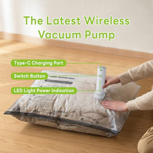 15 Pack Rechargeable Vacuum Seal Bags for Clothing with Electric Pump, Travel Vacuum Bags for Luggage, Space Saver Vacuum Storage Bags, Airtight Compression Bags in 3 Sizes - size: 15 Pack