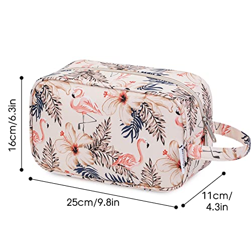 Narwey Travel Toiletry Bag for Women Traveling Dopp Kit Travel Bag for Toiletries Cosmetic Bag Makeup Bag Medicine Bag for Traveling (Beige Flamingo) - color: B-Beige Flamingo
