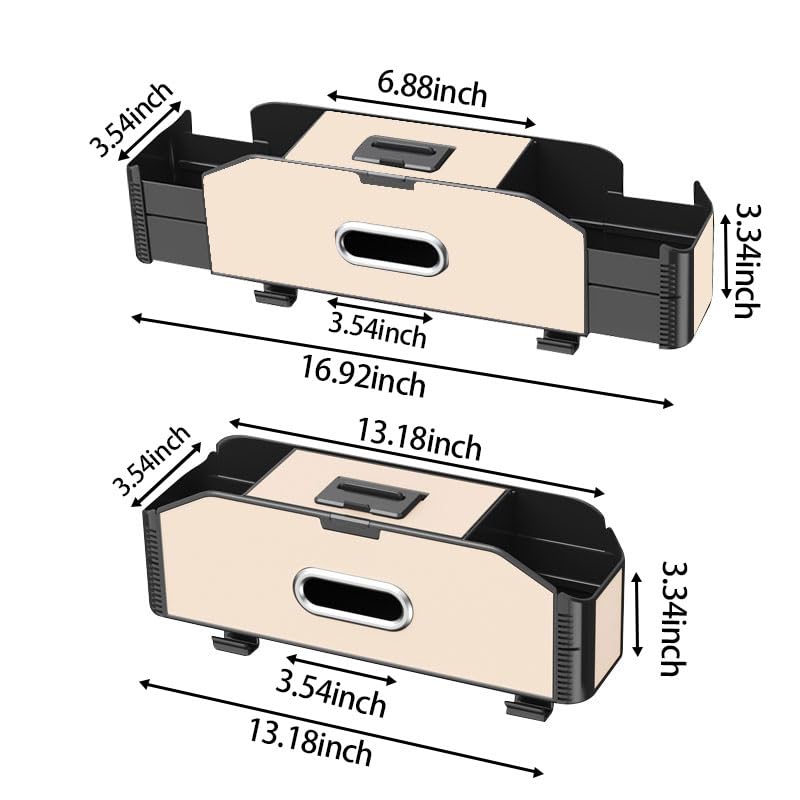Back Seat Car Organizer,5 in 1 Multifunctional Car Back Seat Storage Box with Trash Can Drink Cup Holder Tissue Box, for Hold Phone,Snacks, Drinks, Handbag-Beige - color: Beige