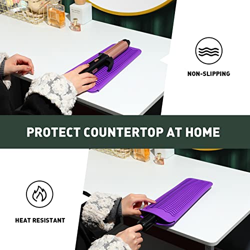 ZAXOP Resistant Silicone Mat Pouch for Flat Iron, Curling Iron,Hot Hair Tools (Purple) - color: Purple, size: 1 PACK