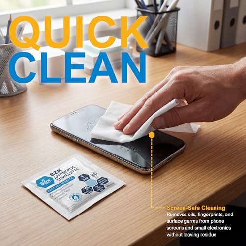 MED PRIDE BZK Antiseptic Towelettes, Individually Wrapped First Aid Cleansing Wipes, Alcohol-Free, Non-Sterile, Single Use, For Skin Cleansing & Prep (100, 5'' x 7'') - size: 1 Count (Pack of 100)