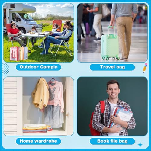 14 Pack Packing Cubes for Travel Days of Week Packing Cubes with Label Clear Zippered Storage Bag for Summer Camp Essential