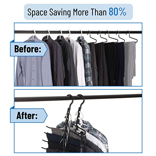 Mr. Pen- Space Saving Hangers for Clothes, 16 pcs, Black, Plastic Multi Clothes Hangers Space Saving, 5 Slots, 360° Rotating Hooks (Pack of 2) - color: Black, size: 32 Pack