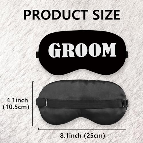 Groom Silk Eye Mask for Sleeping, Groom Black Eye Mask,Bachelorette Gifts Blindfold Adjustable Strap Night Sleep Mask for Bride Groom, Engagement Wedding Gifts Sleeping Mask Eye Cover - color: Black Groom