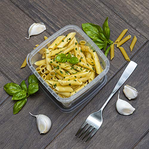 NYHI 16 oz Deli Containers with Lids 20 Pack, Square Clear Plastic Containers with Lids BPA Free, Airtight Soup Containers with Lids for Meal Prep, Take Out & Food Storage - size: 16 oz