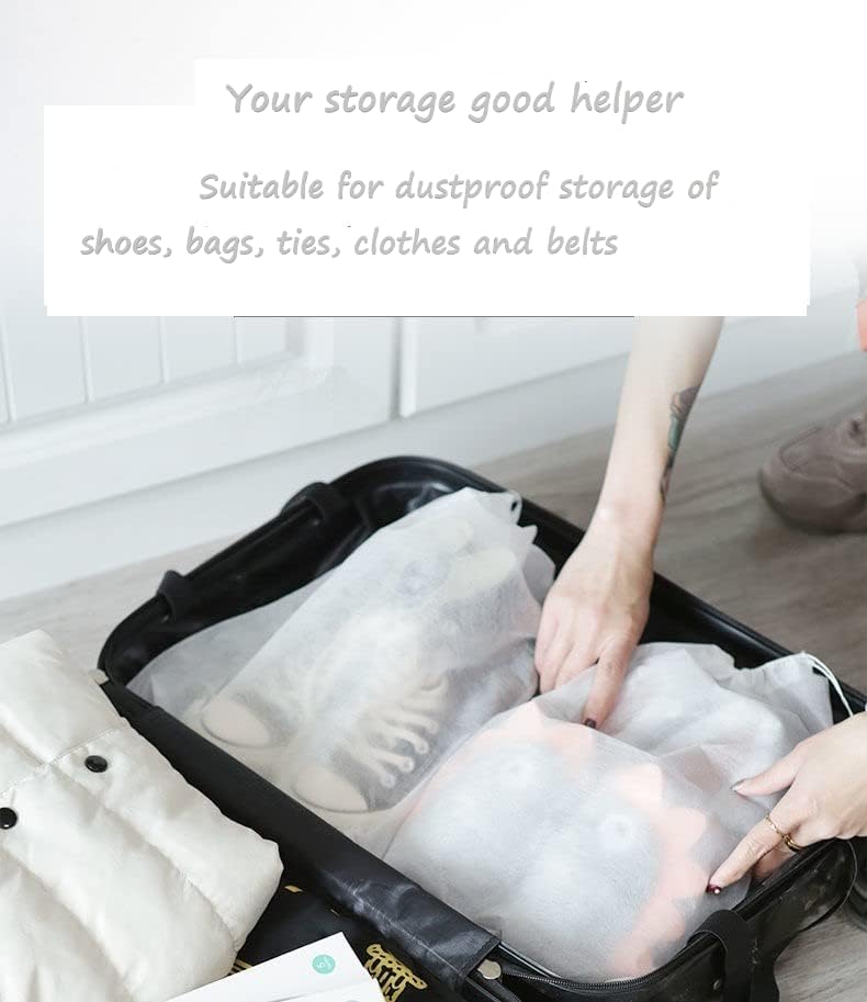 30 eco-friendly travel shoe bag storage bags, non-woven breathable dust-proof bag with rope, suitable for storing shoes and bags, isolate dust and keep shoes and bags clean and tidy. (9.8inX13.77in) - size: 9.8inX13.77in