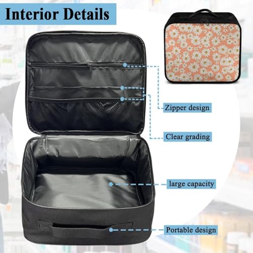 Empty First Aid Bag Daisy First Responder Case for Emergency Teams and Family Use Includes Modular Inserts Wear Resistant Zippers Breathable Back Panel - color: Daisy