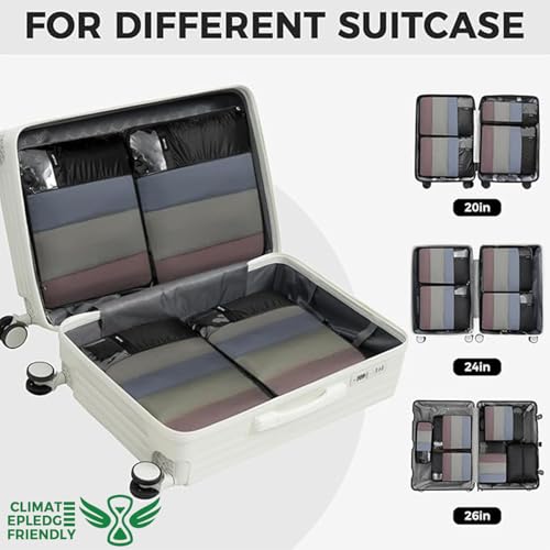 BAGAIL 6 Set Ultralight Compression Packing Cubes Packing Organizer for Travel Accessories Luggage Suitcase Backpack - color: Jet Black40D, style: Mesh Pattern