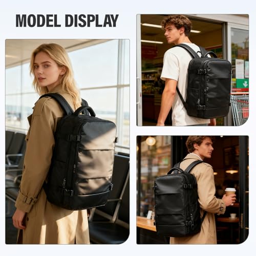 Vacuum Backpack Travel with Pump,Water Resistant Airbag Travel Backpack,Personal Item Carry on Backpacks Flight Approved 18x14x8 inches,Laptop Backpacks,Black - color: A2-black-with Pump