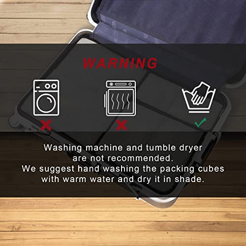BAGAIL 6 Set Packing Cubes,Travel Luggage Packing Organizers - color: The Burgundy, style: 6 Set