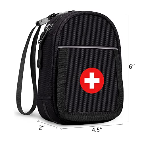 SITHON Insulated Medicine Carrying Case Bag - Small Travel Medication Organizer Emergency Medical Pouch Holds Auvi Q, Nasal Spray, Allergy Meds, Asthma Inhaler Case, Black - color: *Black