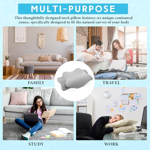 Hahafelt Cooling Cervical Neck Pillowcase Cover (Only Pillow Case) Ergonomic Pillowcase with Zipper Breathable Contour Pillow Cover for Side Back Stomach Sleepers (Gray,Standard Size) - color: Gray, size: Standard