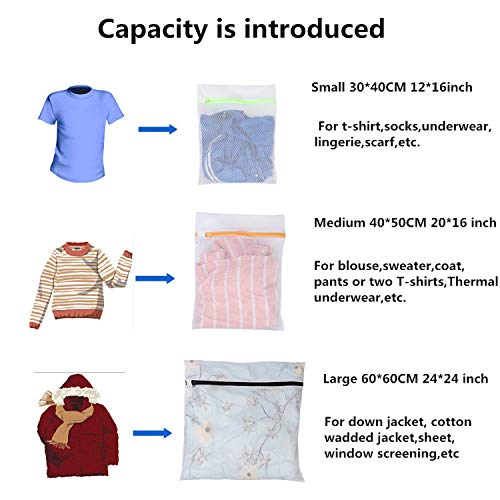 BAGAIL Laundry Bags Mesh Wash Bag for Intimates Lingerie and Delicates,7Pcs(1XL,2L,2M,2 Bra Bags) (Pack of 2) - color: Pearl White-Fine Mesh, size: 1XL,2L,2M,2 Bra Bags (Pack of 2)