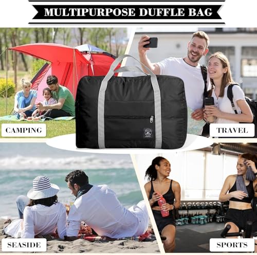 Travel Bag 36 Packes Carry on Luggage Foldable Duffel Bag Sports Gym Bag Weekender Overnight Bag Water Resistant Nylon Travel Duffel for Men Women - color: 12Black 12Pink 12Red