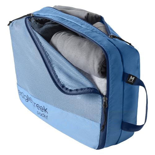 Eagle Creek Pack-It Reveal Clean/Dirty Cube M - Water-Resistant Dual Compartment Packing Cube With Internal Divider for Clean & Dirty Clothes - Travel Essentials - Blue Dawn - color: Blue Dawn