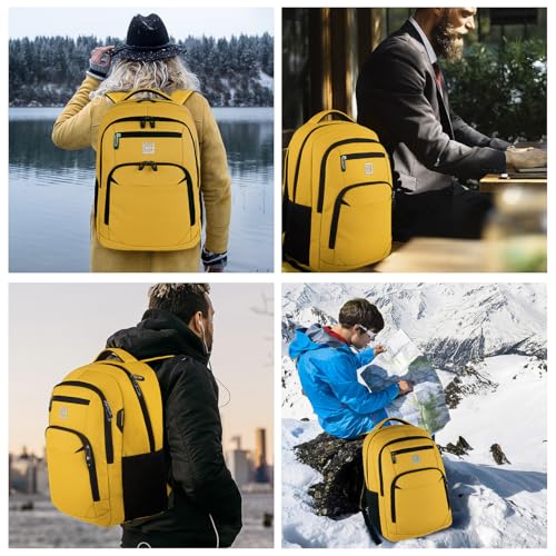Volher Laptop Backpack,Business Travel Anti Theft Slim Durable Laptops Backpack,Water Resistant College Computer Bag for Women & Men Fits 15.6 Inch Laptop and Notebook-Yellow - color: Yellow, size: 15.6 Inch, style: Laptop