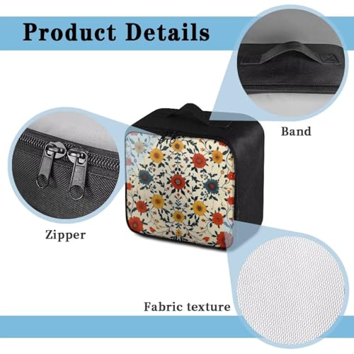 Empty First Aid Bag Flower Design Medical Bag Empty Large Capacity for Home Office and Travel Use Lightweight Washable Soft Fabric Organizational Pouch for Emergencies - color: Flower
