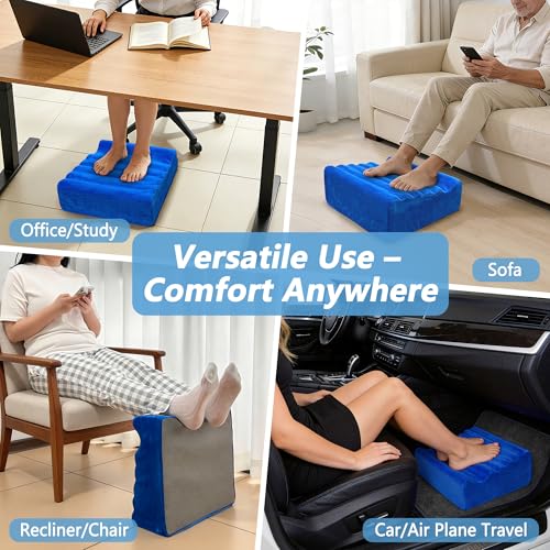 Underdesk Foot Rest for Office Under Desk at Work, Ergonomic Footrest Stool Massage Leg Rest Elevation Cushion for Couch Computer, Feet Support Foam Elevator Footstool Pillow