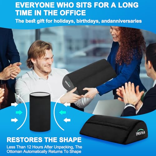 TALSTILA Foot Rest for Under Desk at Work, Footrest with Warm Plush Feet Pocket, Ergonomic Foam Foot Stool, Under Desk Footrests, for Office Desks & Office Chair - Back & Leg Pain Relief