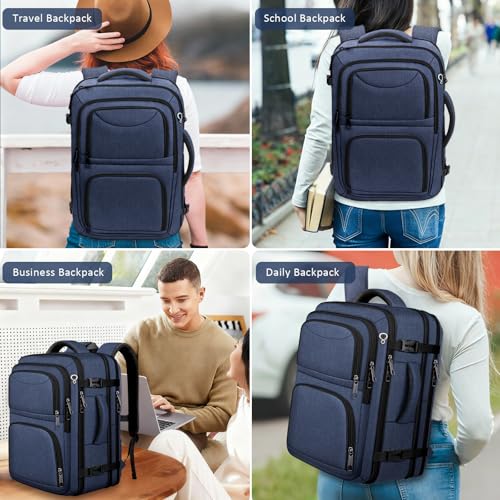 Travel Backpack, Extra Large Carry on Backpack, TSA 18.4 inch Laptop Bags Flight Approved, Lightweight Waterproof Business Luggage Bag, Gifts for Women, Blue - color: Blue, size: XX-Large