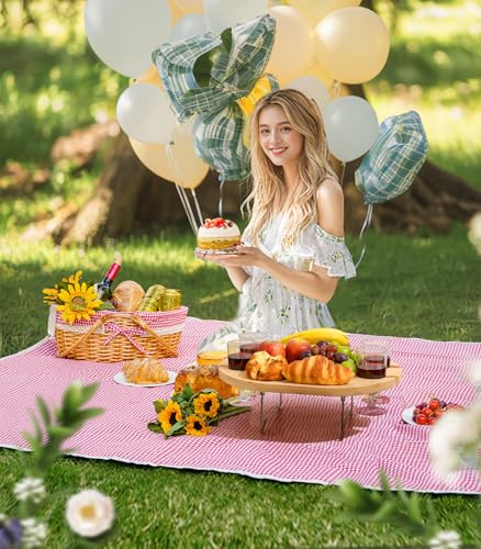 Family Picnic Basket for 4 with Table and Blanket Collapsible Cooler Bag Insulated Picnic Set for Beach Picnic Hamper Picnic Date Essentials for Outdoor Picnic Accessories