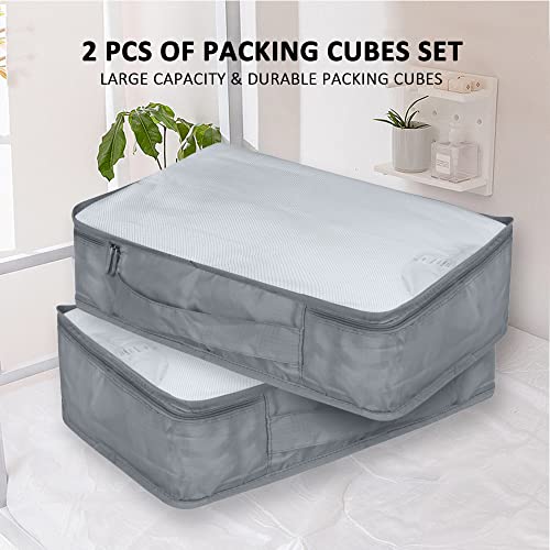Packing Cubes Set, 2 Pcs Packing Organizers Set for Suitcases (Grey) - color: Grey