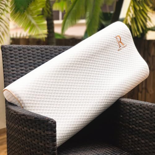 Royal Therapy Memory Foam Pillow, Queen Neck Pain Relief, Contour Cervical Pillow, for Neck and Shoulder Pain, Side, Back and Stomach Sleeper, 24x14x5 inches - size: Queen 24 x 14 x 5"