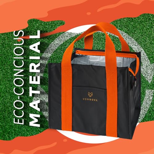 VonNova Women’s Insulated Lunch Bag – Cute Large 7L Lunch Tote for Office – Durable Small Lunch Box for Women with Premium Cooler Insulation – Stylish Lunchbox for Adults, Nurses & Teachers - color: Tangerra