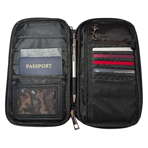 Fireproof Travel RFID Blocking Passport Holder Wallet - Ready Now Bags - Multi-functional Organizer for Men and Women, Large Family Capacity for Passports, Cards, and Documents, 8.9in x 4.8 in x 0.7in