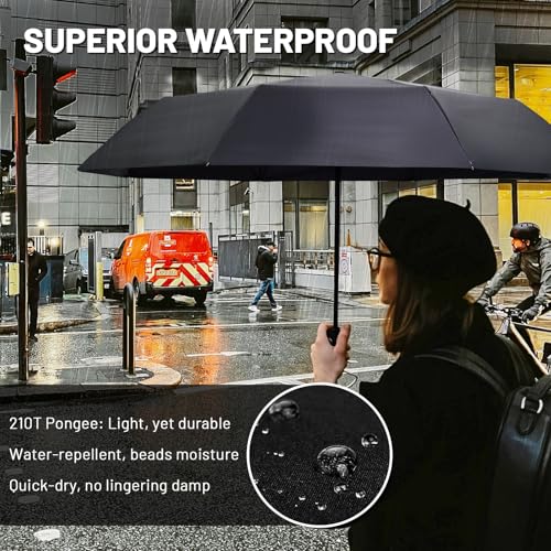 SY COMPACT Travel Umbrella - Windproof Automatic Compact Umbrella for Rain, Lightest 8-Rib, Small, Strong & Portable, Durable Grip, Fits Backpack & Car, Factory Direct (UV Available) - color: UPF-Windmill