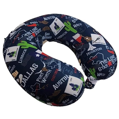Wolf Essentials Adult Soft Memory Foam 12 x 13-inch Travel Neck Pillow, Compact, Perfect for Plane or Car, Texas - style: Texas