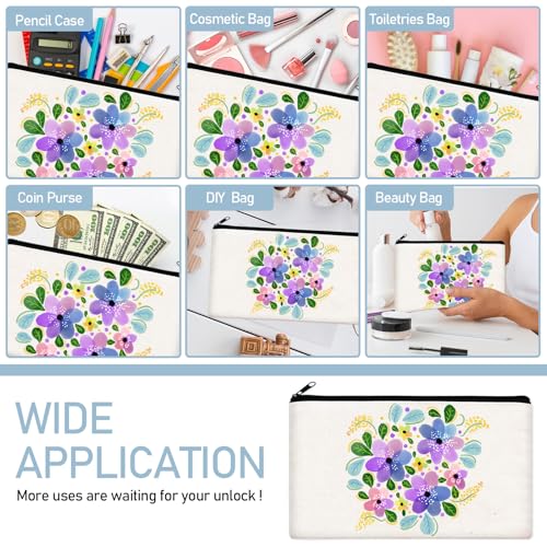 Legigo Blank Canvas Bag Zipper Pouch Makeup Bags Bulk - Multi-Purpose Canvas Pencil Pouch with Sturdy Zipper, Cosmetic Bag Travel Toiletry Bag for DIY Craft Projects, Storage (8.3 x 5 inches) - color: Off White