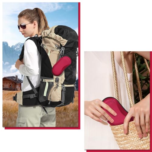 FINTIE Sunglasses Case, Hard EVA Shell Shockproof Sport Glasses Case with Metal Carabiner Travel Zipper Eyeglasses Holder - color: Red