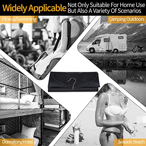 Breathable Mesh Laundry Hamper, Bringing Hooks Foldable Hanging Shower Caddy, Fast Drying Portable Space Saving Storage Bag, Applied to College Dorm Rooms, Gym, Swimming and RV Travel (Black) - color: Black