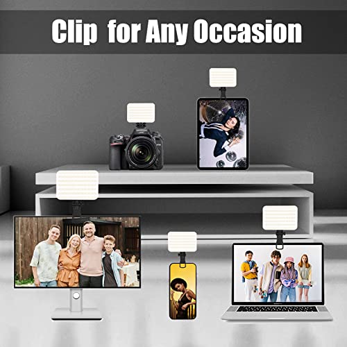 Selfie Light - BANSINE USB-Rechargeable LED Phone Light - Portable Photo Light with 97+ CRI, Up to 6500K Color Temperature for Selfie, Zoom Conference, Video, Makeup and Live Stream - color: Black
