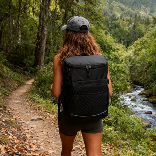 Cooler Backpack Insulated Leakproof Waterproof Backpack Cooler Bag 30/45 Cans, Large Capacity Lightweight Travel Camping Beach Backpack Cooler Ice Chest for Men and Women - color: black, size: 30 Cans