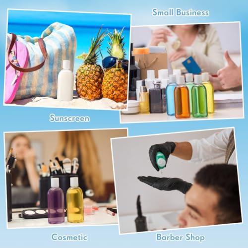 Domensi 24 Pcs Plastic Bottle Squeeze Containers with Disc Cap Travel Bottles Reusable Empty Toiletries Shampoo Containers Refillable Travel bottles for Shampoo Lotions (3.4 oz,White) - color: White, size: 3.4 oz
