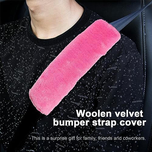 Ziciner 2 Packs Car Seatbelt Covers Shoulder Pad, Universal Soft Faux Sheepskin Shoulder Cover for Comfortable Driving, Fluffy Seat Belt Protector Help to Protect Your Neck and Shoulder (Pink) - color: Pink