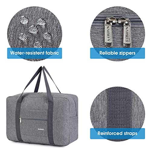 For Spirit Airlines Personal Item Bag Foldable Travel Duffel Bag Tote Carry on Luggage Duffle Overnight for Women and Men - color: 1112-Thick Series Grey