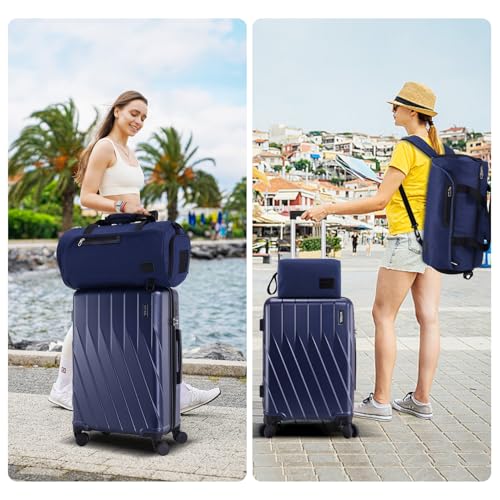 Hoteel Luggage Sets 3 Piece, 4-Year Warranty, Durable Suitcase Set with Spinner Wheels, 100% PC Hard Shell Lightweight Luggage with TSA Lock, Large Checked Travel Suitcases, Dark Blue(20IN/DB/TB) - color: Dark Blue, size: 20/TB/(LB/DB)