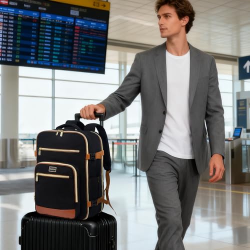 Travel Laptop Backpacks, 30L Carry On Backpack with 3 Packing Cubes, Travel Backpack for Women Airline Approved, Overnight Weekender Backpacks, Black - color: Black