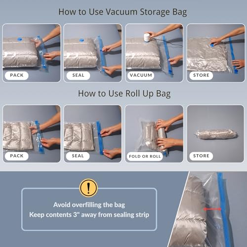 35 Pack Vacuum Storage Bags With Electric Pump, Compression Space Saver for Comforter, Bedding, Blanket Storage, Vacuum Seal Bags for Clothing, Luggage and Closet Organizer
