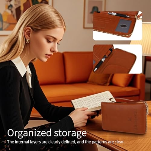 Multifunctional RFID Passport Wallet, Elegant Travel Passport Holder Wallet Boarding Pass Pouch for Business Trip & Vacation