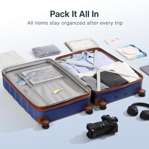 Vipbox Luggage 28 Inch (3-Years VIP Service) Hardside Expandable Large Capacity Travel Suitcase Ultra Durable Polycarbonate Lightweight with TSA Lock Spinner Wheels, Classic Blue - color: Classic Blue, size: 28 INCH