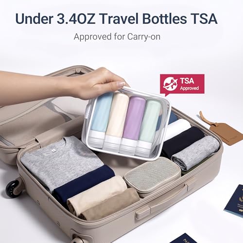 16 Pack Travel Bottles for Toiletries, TSA Approved 3oz Leak Proof Refillable Silicone Squeezable Containers Kit for Shampoo Lotion Conditioner with Toiletry Bag - color: 16pack/Colorful 1