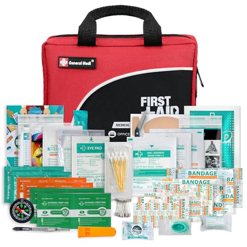 First Aid Kit -160 Pieces Compact and Lightweight - Including Cold (Ice) Pack, Emergency Blanket, Moleskin Pad,Perfect for Travel, Home, Office, Car, Camping, Workplace (Red)