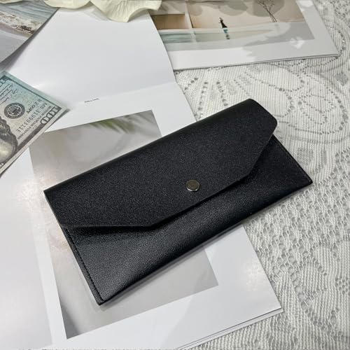 Pu Leather Cash Envelope Wallet - Reusable Cash Stuffing Wallet for Men and Women -Black - color: black