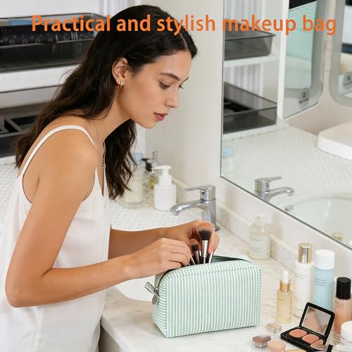 2pcs Makeup Bag Travel Toiletry Bag for Women Lightweight Make Up Bag Purse Organizer Pouches Large Cosmetic Bag Small Makeup Pouch Medicine Bag Travel Essentials for Women Green - color: green